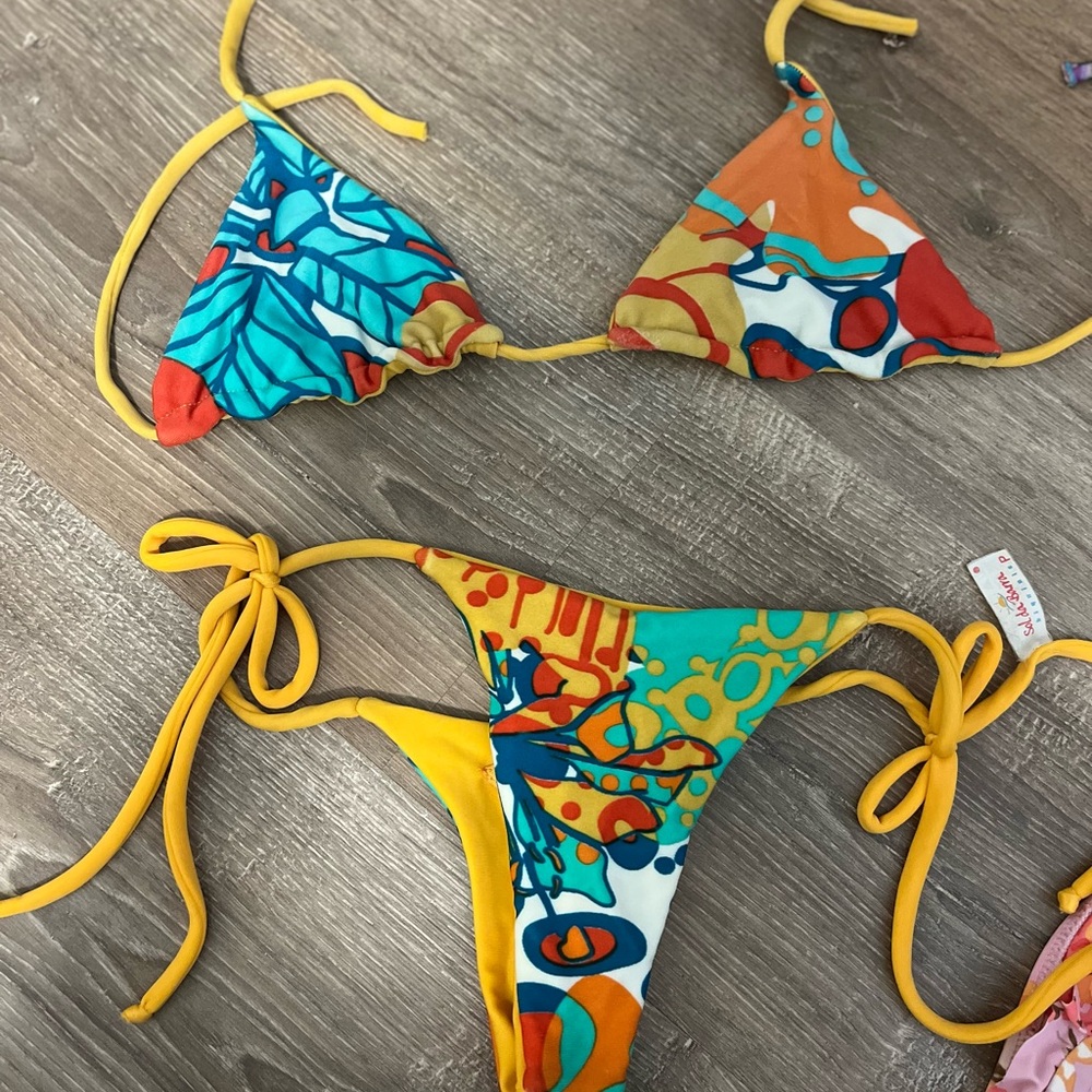 Colorful Abstract Brazilian Bikini Set
